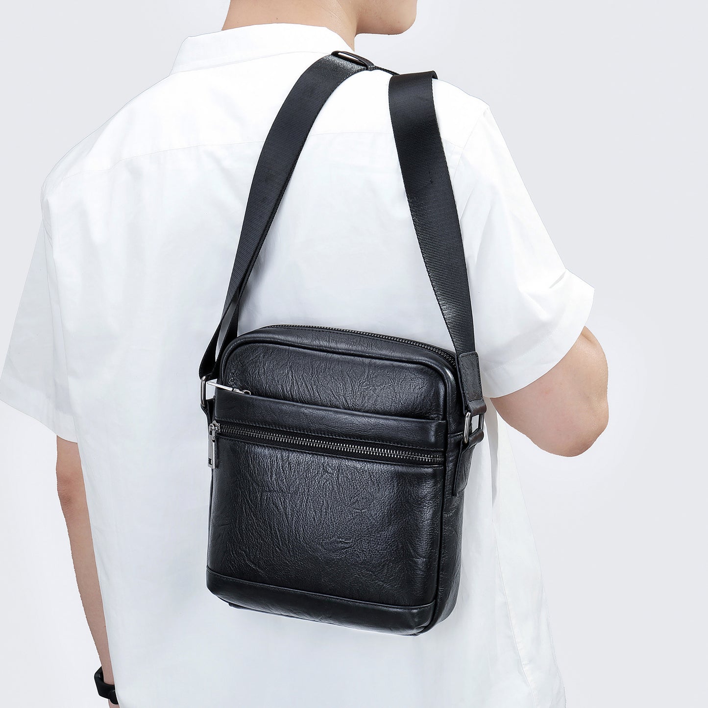 Men's Soft Leather Business Commute First Layer Men's Shoulder Bags