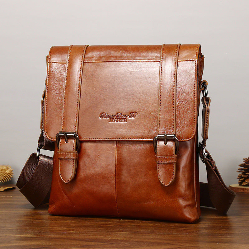 Men's Layer Cowhide Leather Unique Hipster Large Backpacks