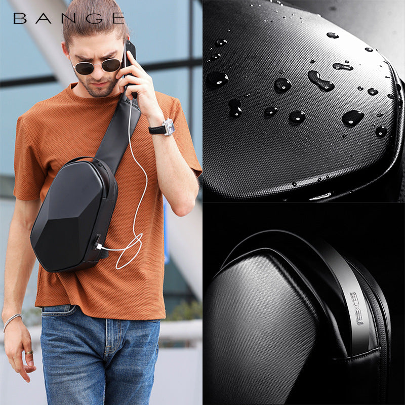 Men's Classy Hard Shell Polyhedron Trendy Men's Chest Bags