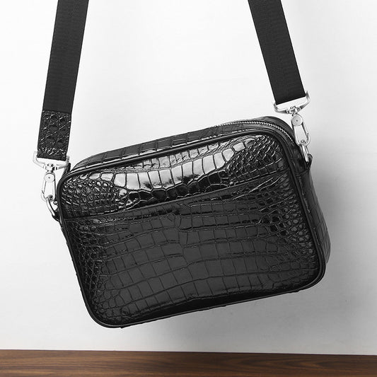 Men's Crocodile Belly Pattern Leather Fashion Horizontal Men's Shoulder Bags