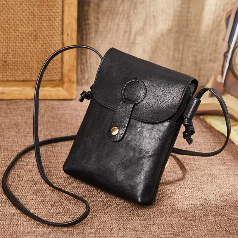 Retro First Layer Cowhide Cell Elegant Crossbody Bags