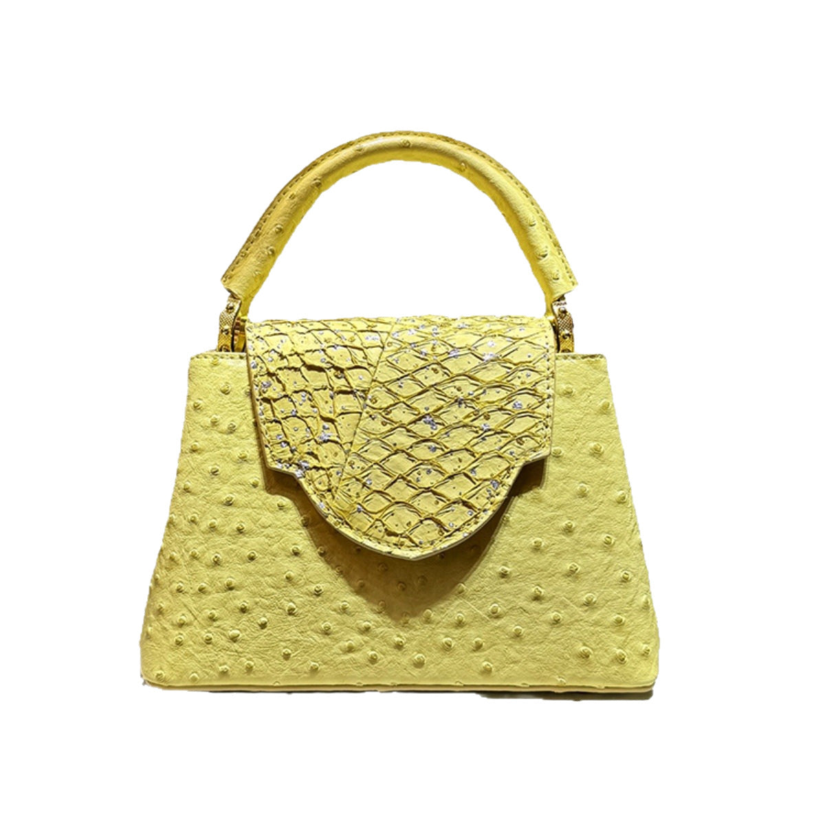 Women's High-grade Genuine Leather Ostrich Grain Fashion Crossbody Bags