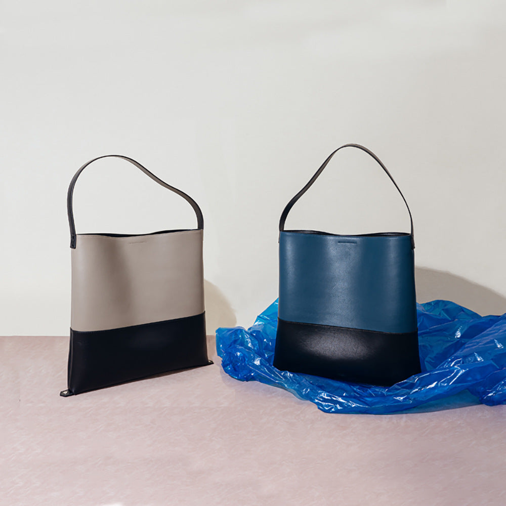 Capacity Korean Simple Cowhide Shopping Fashion Tote Bags