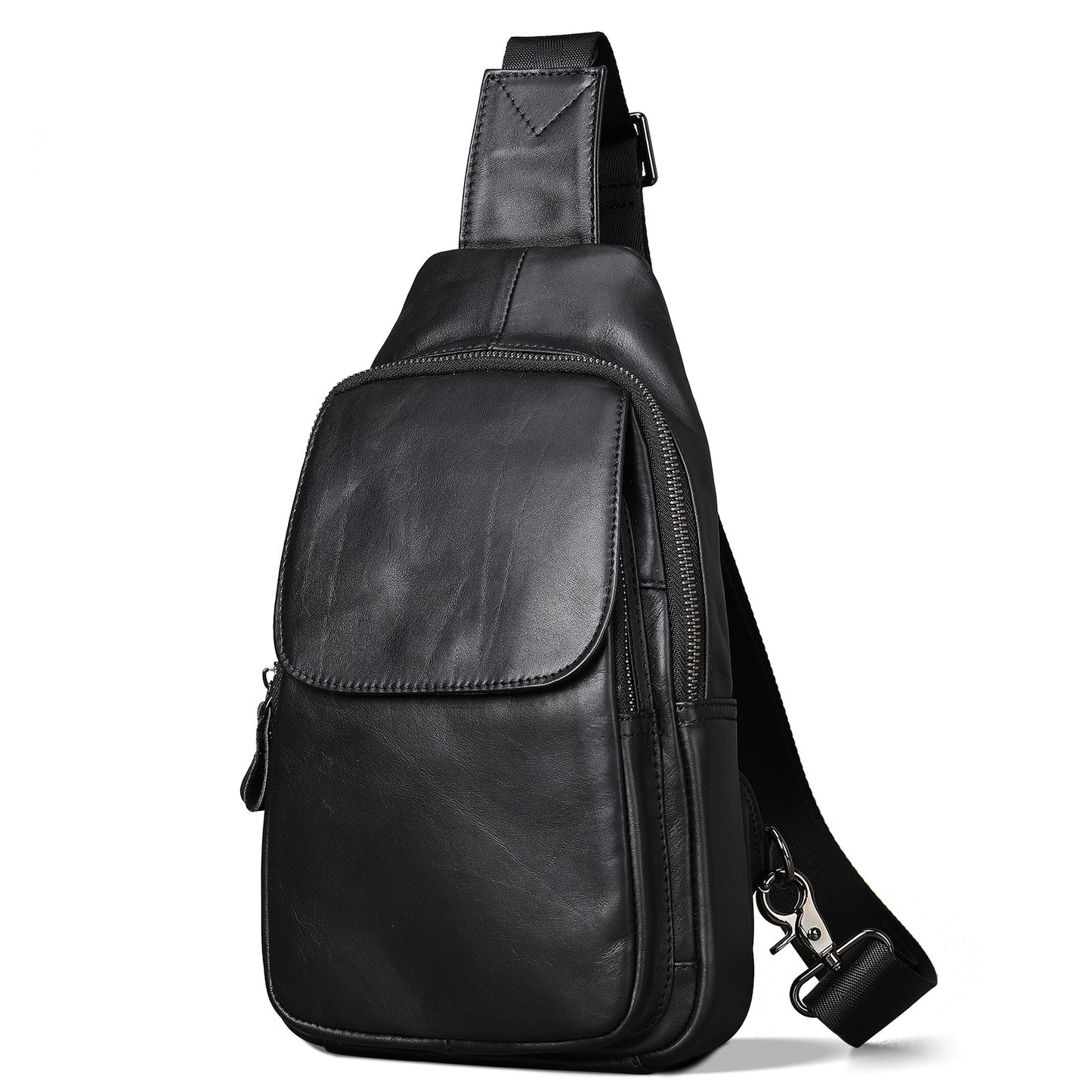 Men's Genuine Leather Fashion Personality Cowhide Men's Chest Bags