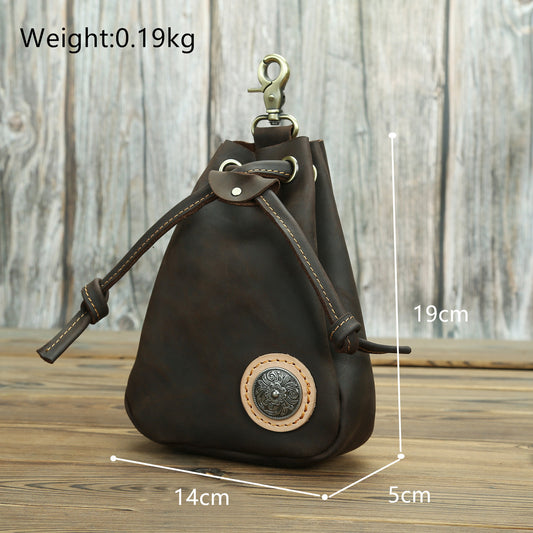 Men's Handmade Retro First Layer Cowhide Cover Men's Waist Packs