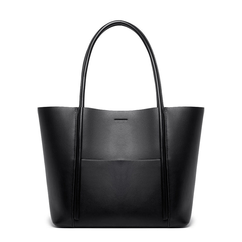 Women's Genuine Leather Simple Large Capacity Totes Shoulder Bags