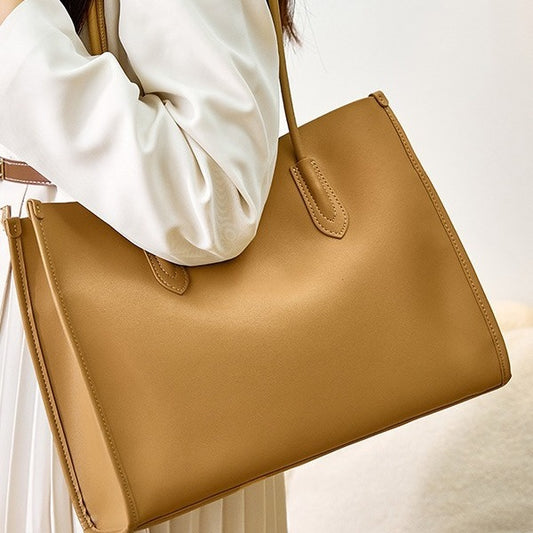 Women's Cow Leather Niche Soft Versatile Retro Tote Bags