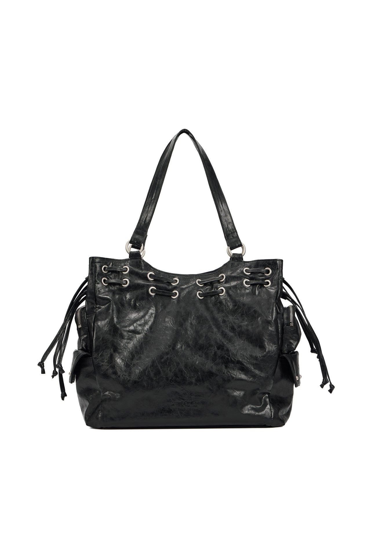 Women's Niche Motorcycle Large Drawstring Pocket Studded Tote Bags