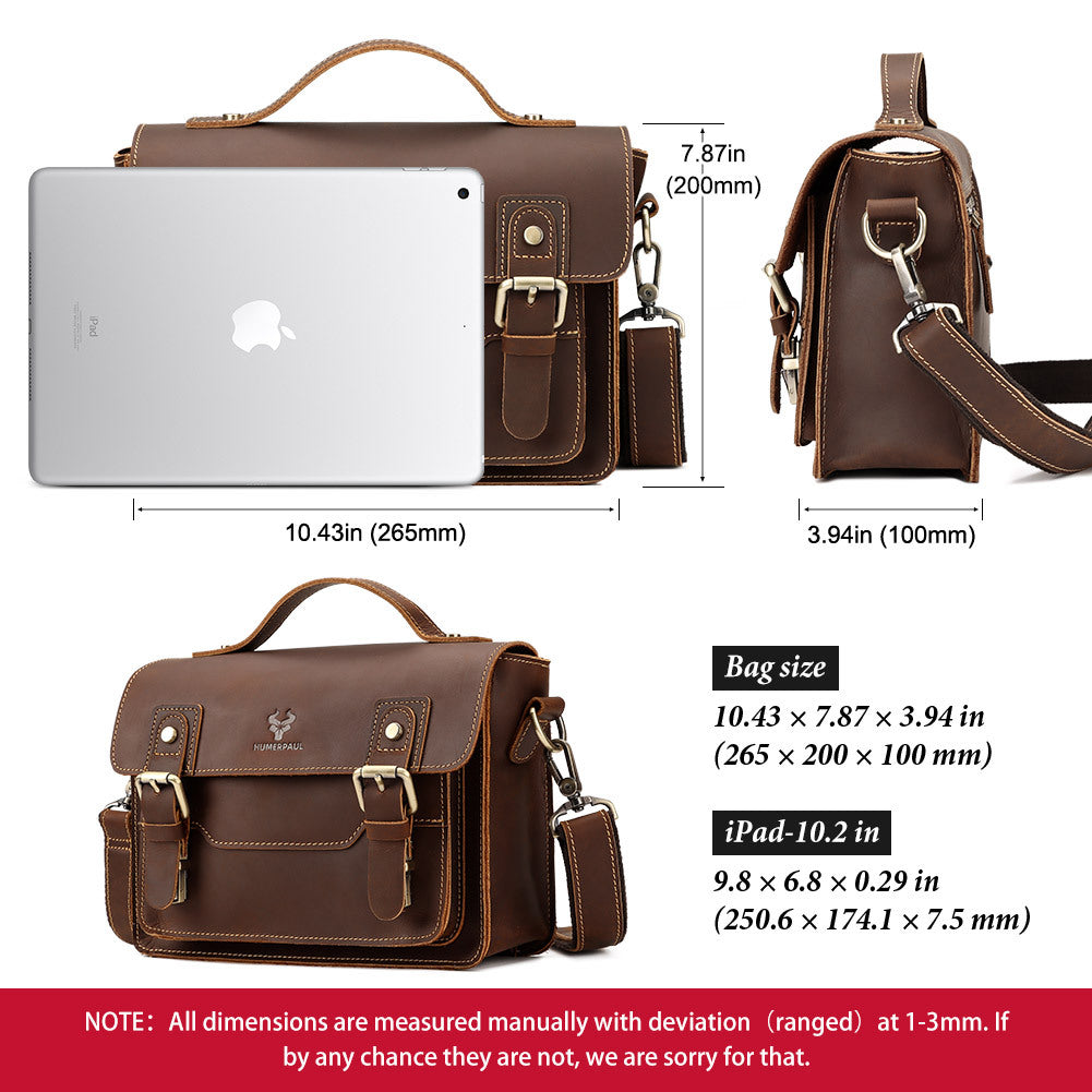 Men's Crazy Horse Leather First Layer Cowhide Men's Shoulder Bags