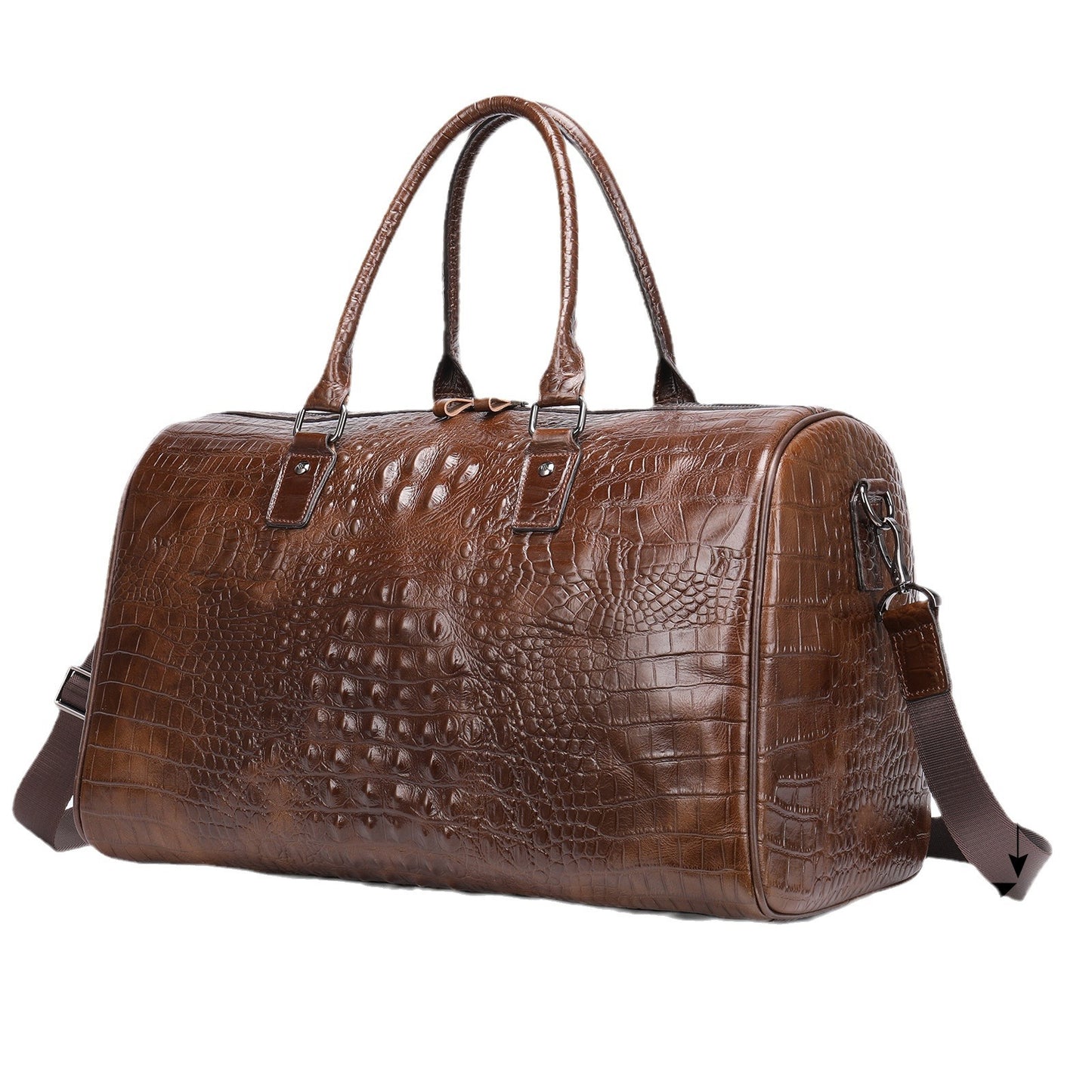 Portable Large Capacity Genuine Leather Crocodile Travel Bags