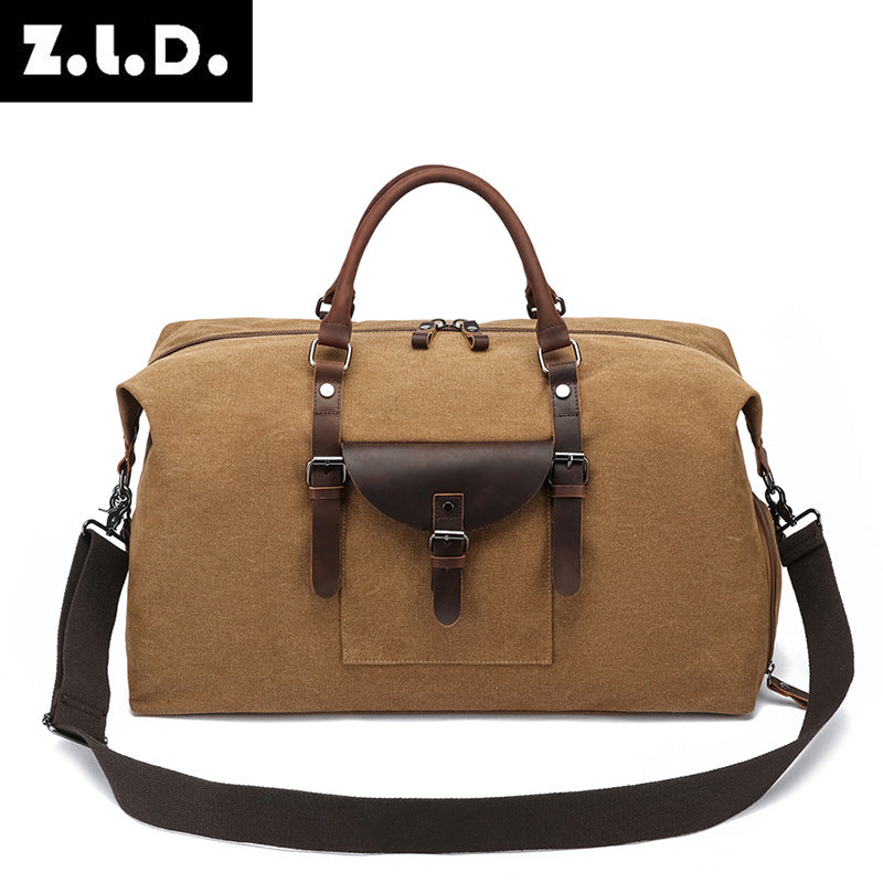Men's Horse Leather Portable Business With Shoe Travel Bags