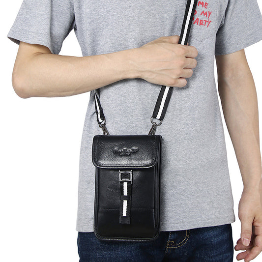 Men's Attractive Leather Credentials Mini Cowhide Phone Bags