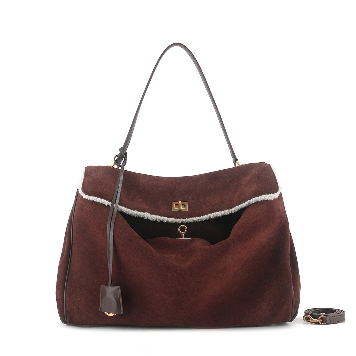 Suede Large Capacity Totes Loose Neutral Tote Bags