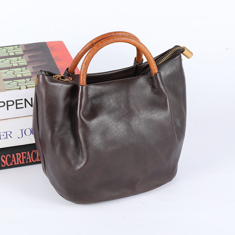 Women's Retro First Layer Cowhide Handmade Leather Bags