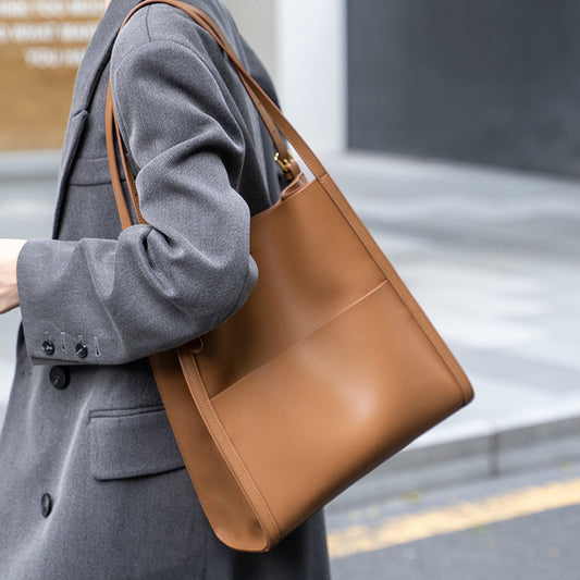 Women's Big High-grade Large Capacity Genuine Leather Shoulder Bags