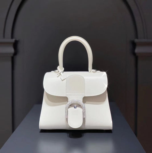 Women's Belgium Color Matching Cowhide Vachette Clasp Handbags