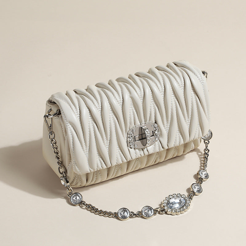 Cowhide Fashion Chain Underarm Western Style Handbags