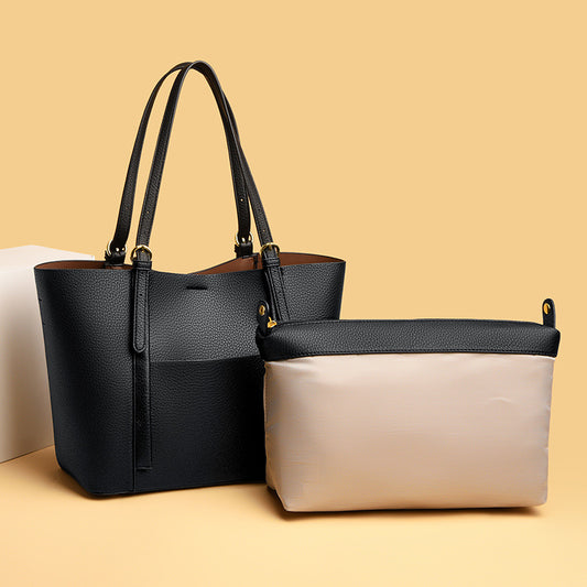 Women's Pattern Wings Mother Elegant Commuter Genuine Shoulder Bags