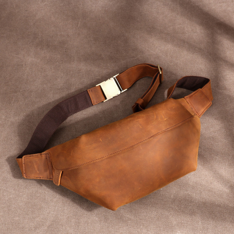 Men's Crazy Horse Leather Riding Genuine Men's Waist Packs