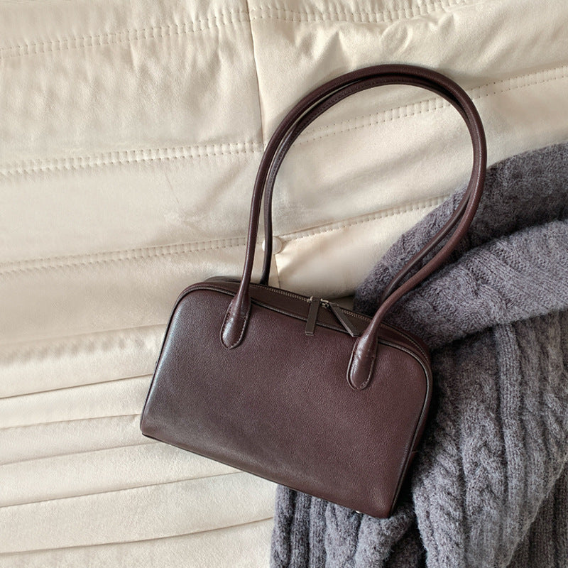 Women's Bowling Vegetable Tanning Leather Minimalist For Bags
