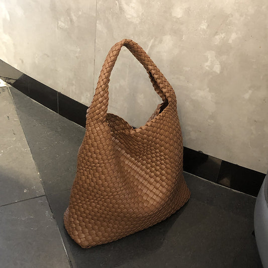 Capacity Hand-woven Female Fashion Simple Hand Bucket Bags