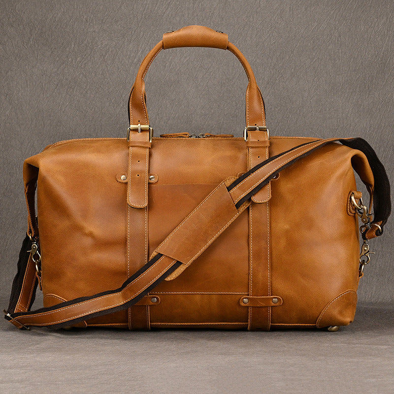 Capacity Leather Retro Crazy Horse Inch Travel Bags