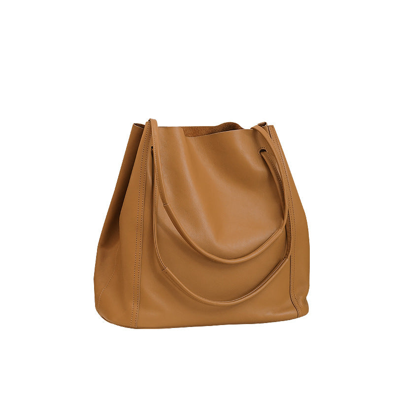Women's Soft Cowhide Genuine Leather Large Capacity Commuter Tote Bags