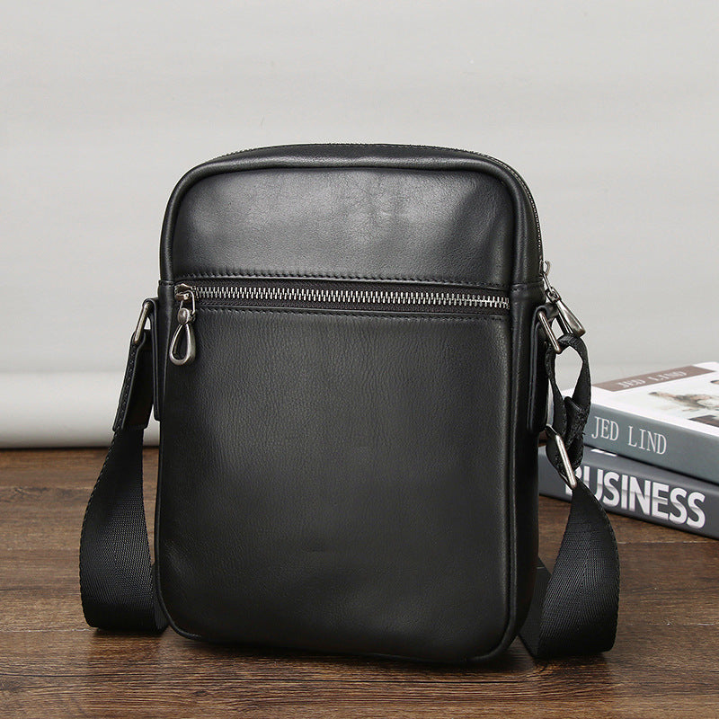 Men's Genuine Leather First Layer Vertical Urban Men's Messenger Bags