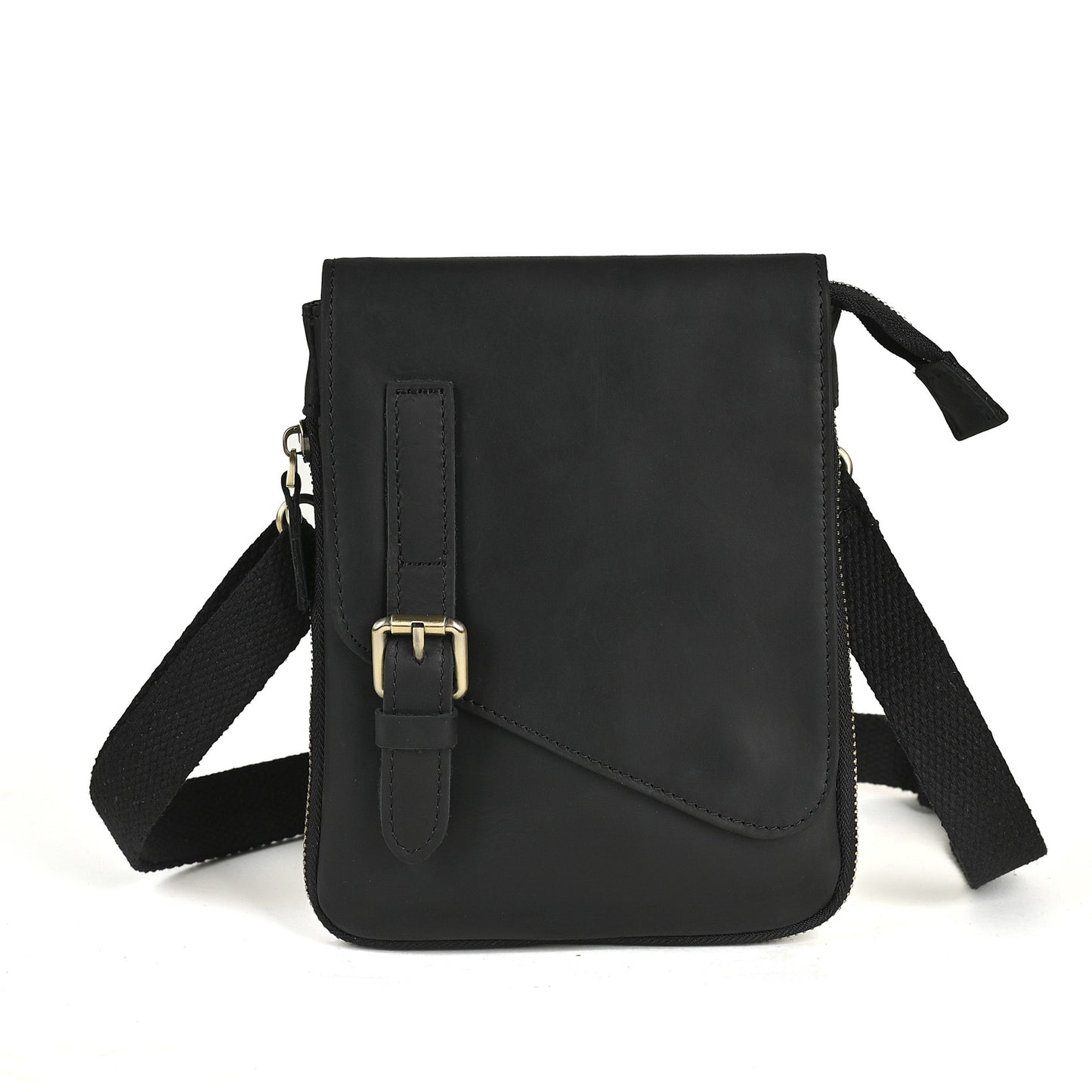 Men's First Layer Oil Waxed Leather Cowhide Men's Chest Bags