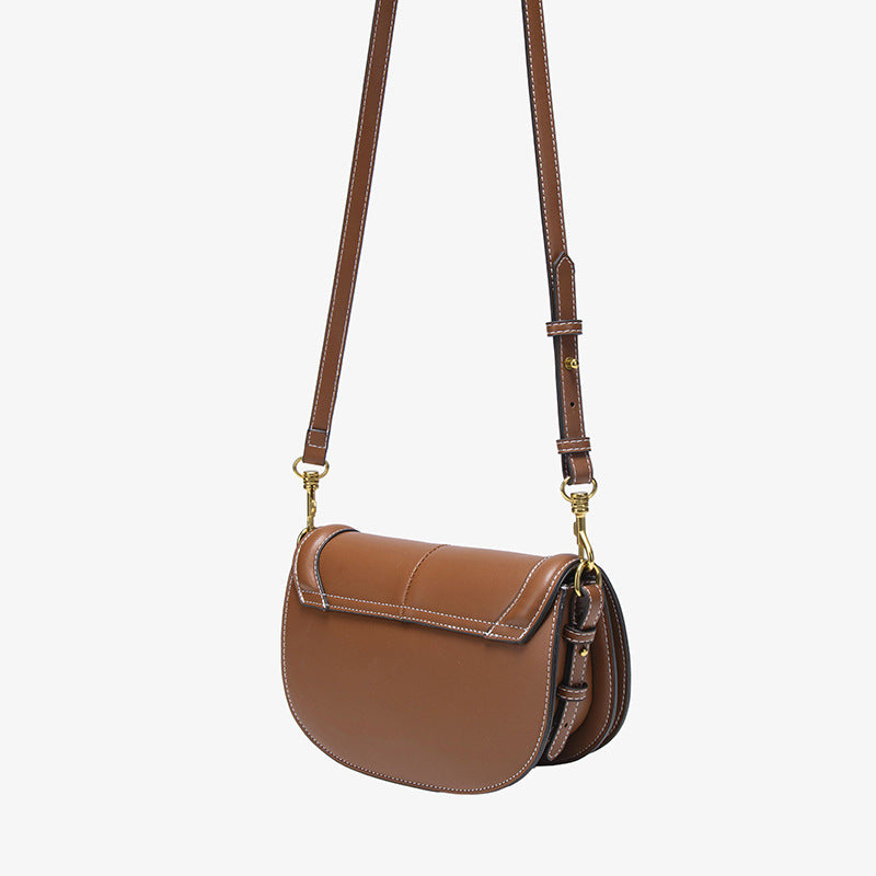 Women's Spanish Saddle Magnetic Snap Flap Thread Crossbody Bags