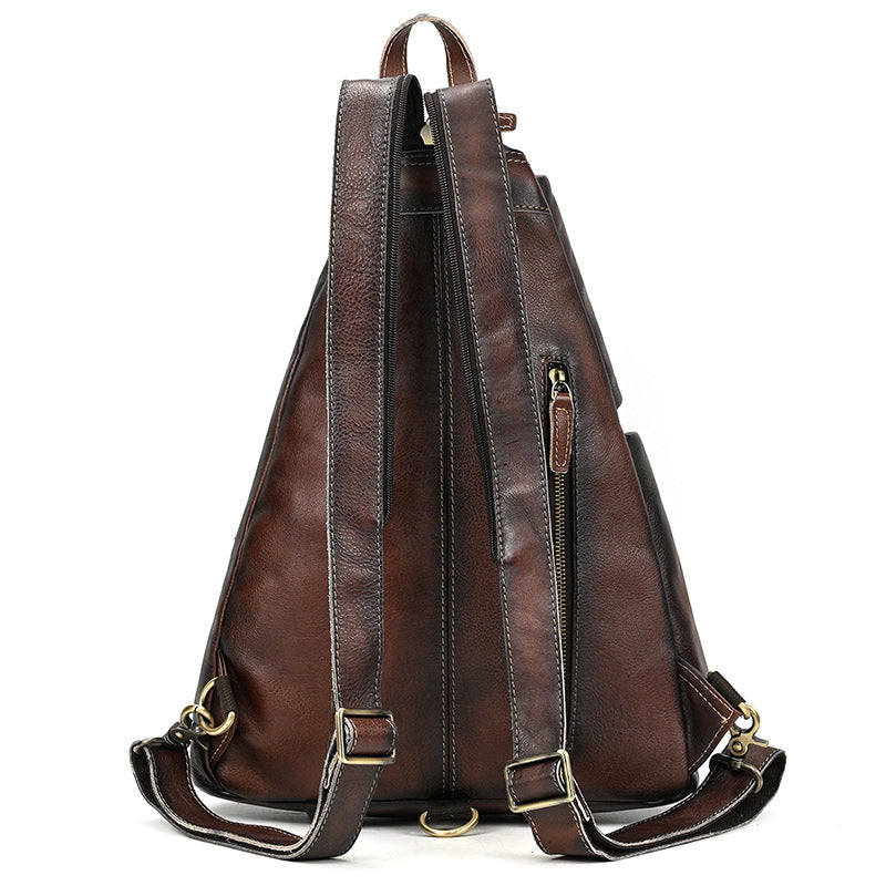 Genuine Leather Retro First Layer Cowhide Men's Chest Bags