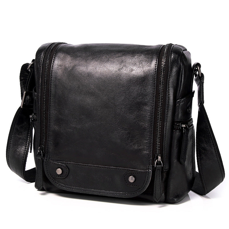 Men's Summer Vintage First Layer Cowhide Handmade Men's Shoulder Bags