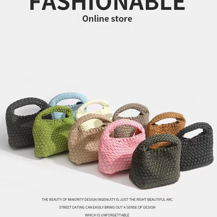 Women's Hand-woven Vegetable Basket Nylon Cloth Portable Shoulder Bags