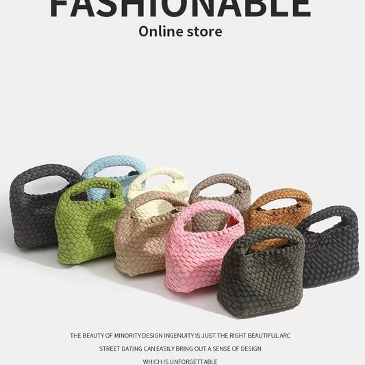 Women's Hand-woven Vegetable Basket Nylon Cloth Portable Shoulder Bags