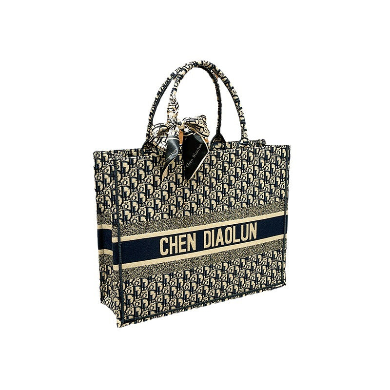 Women's Blue Birthday Present Mother High-grade Large Bags