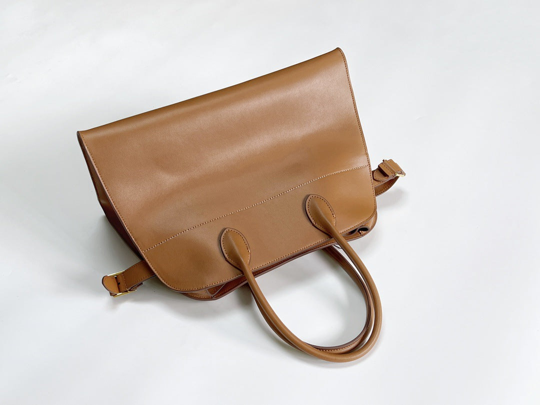 Cowhide Niche Advanced Sense Large Capacity Tote Bags