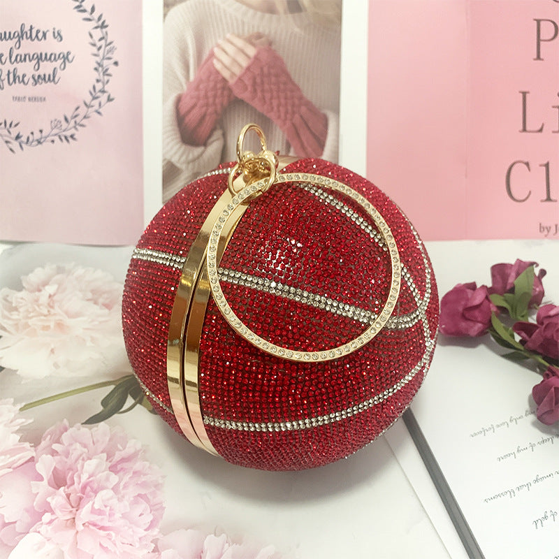 Round Basketball Dinner Ball Fashion Clutch Sweet Lady Cosmetic Bags