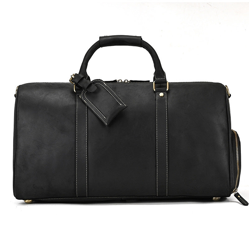 Horse Vintage Print First Layer Cowhide Travel Bags