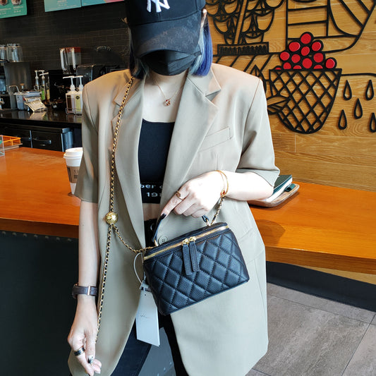 Women's & Men's Golden Balls Box Portable Top Layer Bags