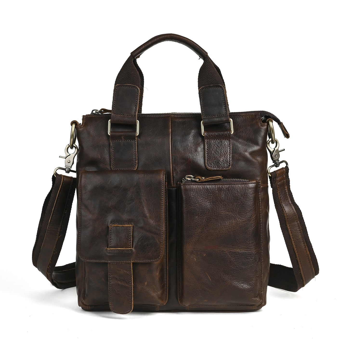 Men's Crazy Horse Oil Cowhide Leather Retro Men's Briefcases