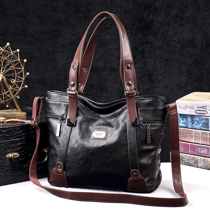 Women's Portable Retro Fashion Simple Large Capacity Shoulder Bags