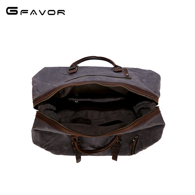 Men's Portable Vintage Oil Wax Canvas Crazy Bags