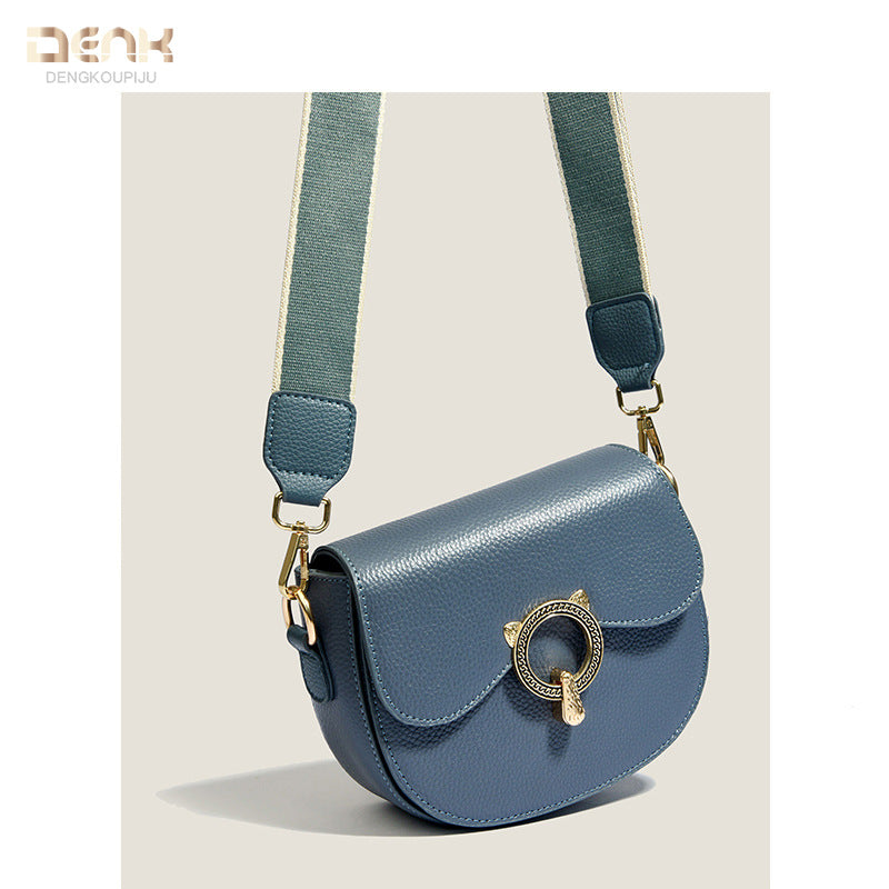 Women's Genuine Leather Design High Sense Saddle Shoulder Bags