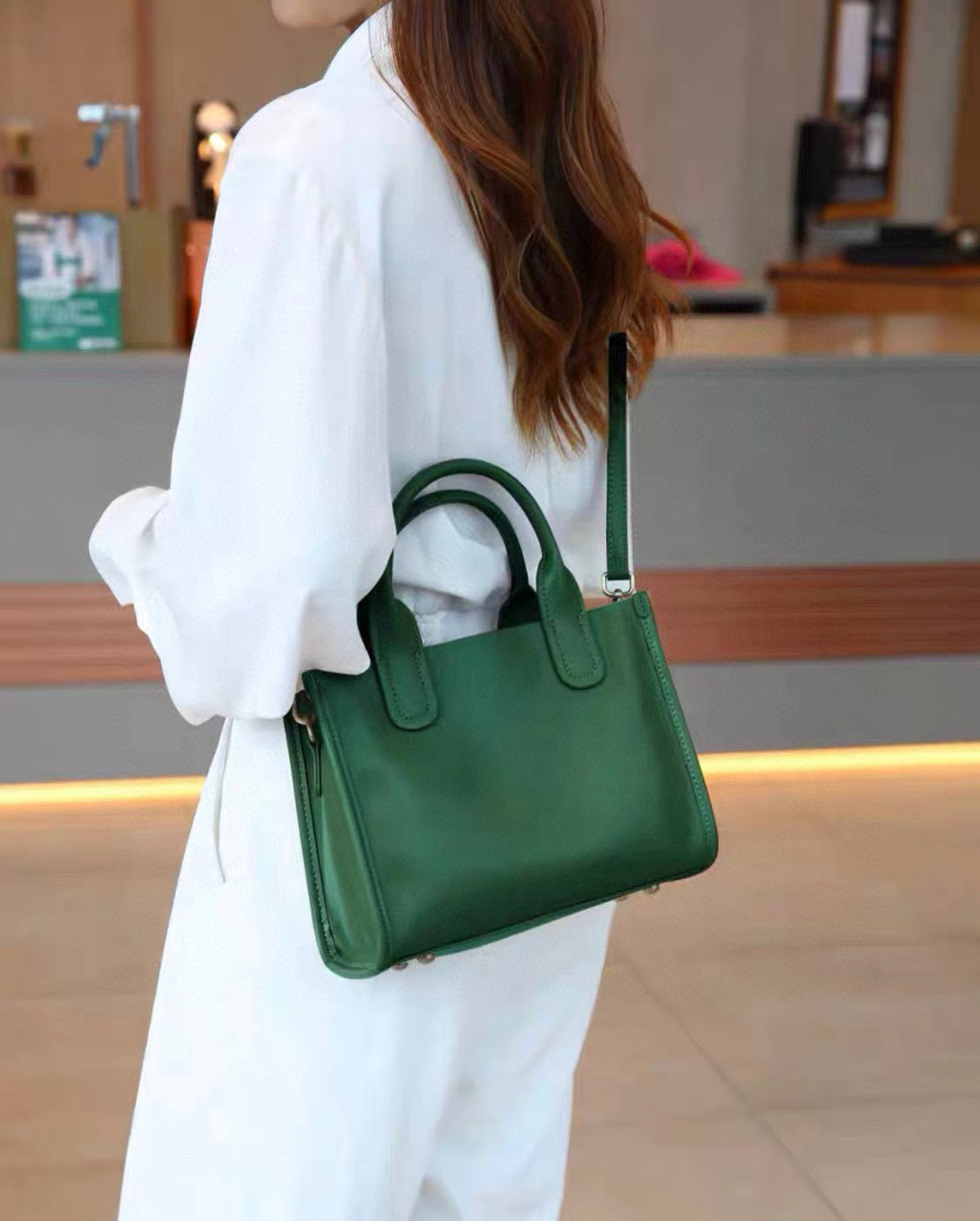 Women's Big Genuine Leather Retro Computer High Bags