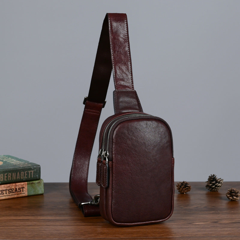 Men's Listing First Layer Vegetable Tanning Leather Men's Chest Bags
