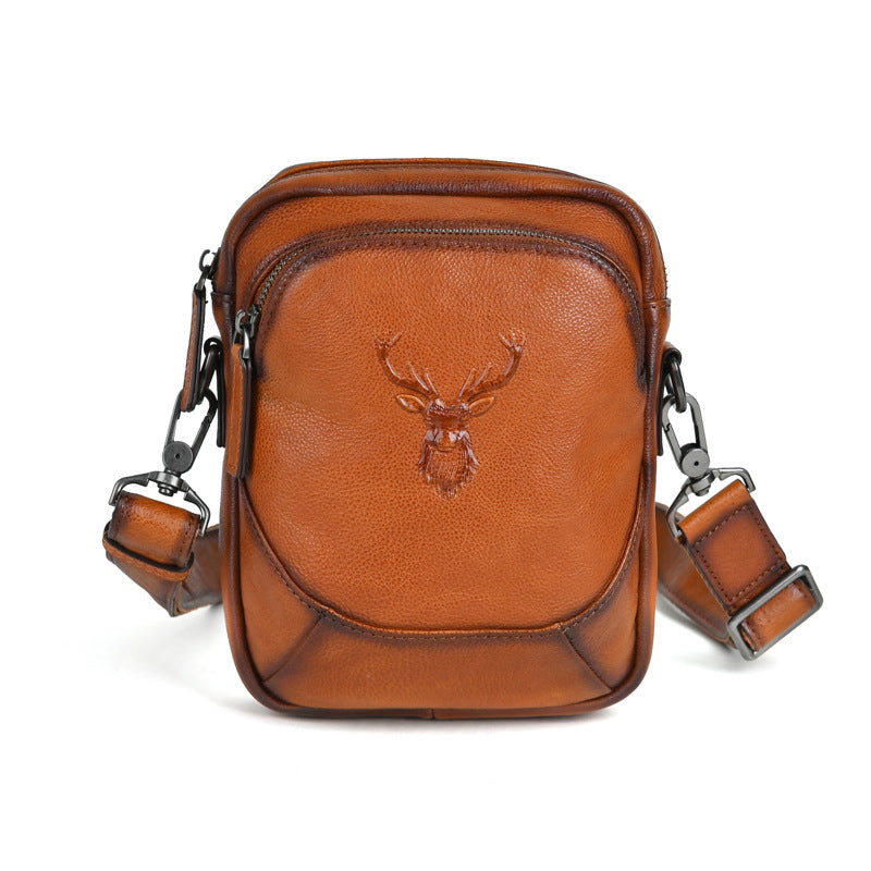 Men's Layer Tree Height Vegetable Tanning Leather Men's Chest Bags
