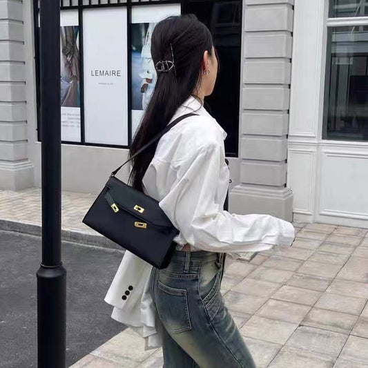 Women's Kelly Goat Pattern Genuine Leather Fashionable Crossbody Bags