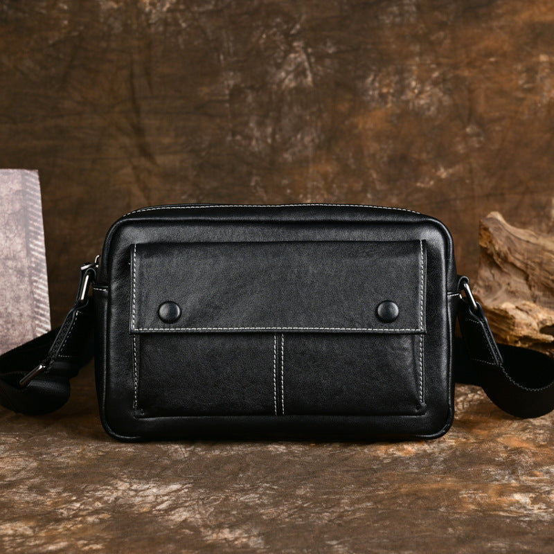 Men's Fashion First Layer Cowhide Trendy Men's Messenger Bags