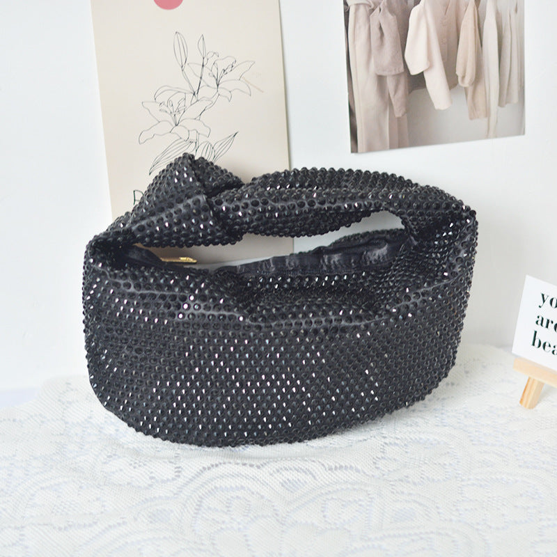 Unique Niche Talk Diamond Knotted Dumpling Emerald Handbags