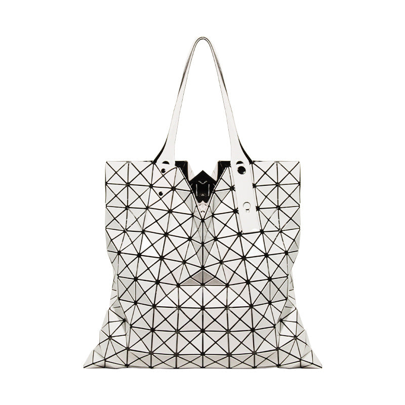 Laser Stitching Geometric Diamond Pattern Grid Portable Large Shoulder Bags